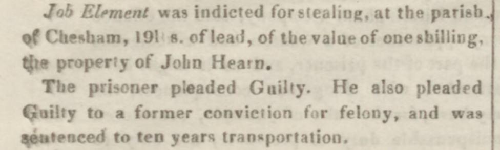 job element stealing lead article bucks herald 4 jan 1845